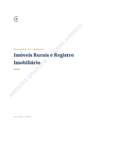 Capa da amostra: Imóveis Rurais e Registro Imobiliário, Coleção Cerne.